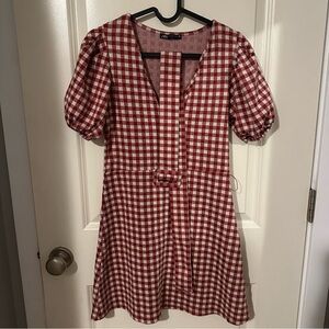 Zara Plaid belted dress